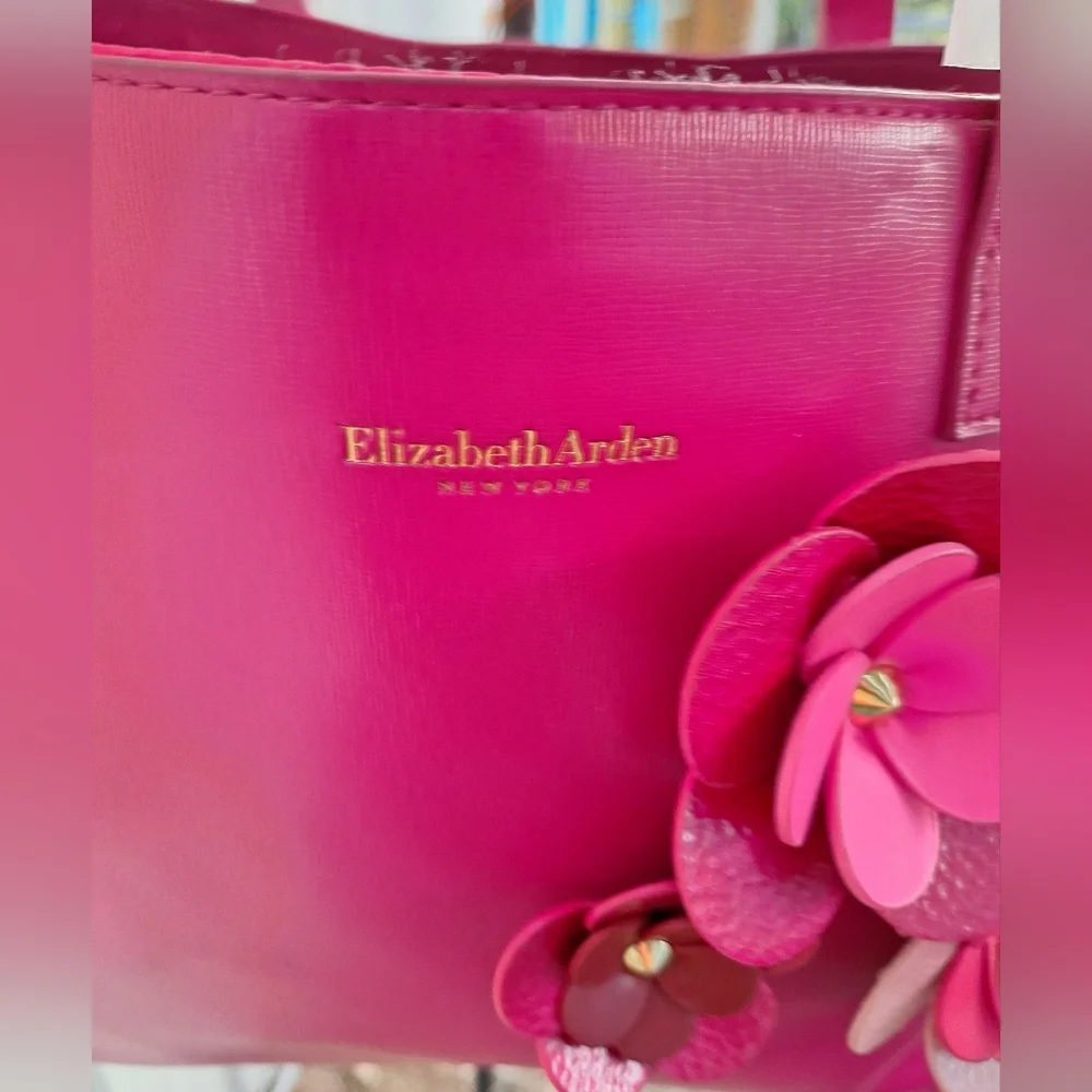 Elizabeth Arden Tote Bag Pink with Flowers NWOT